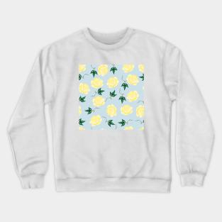 Yellow & Blue Floral Pattern Crewneck Sweatshirt